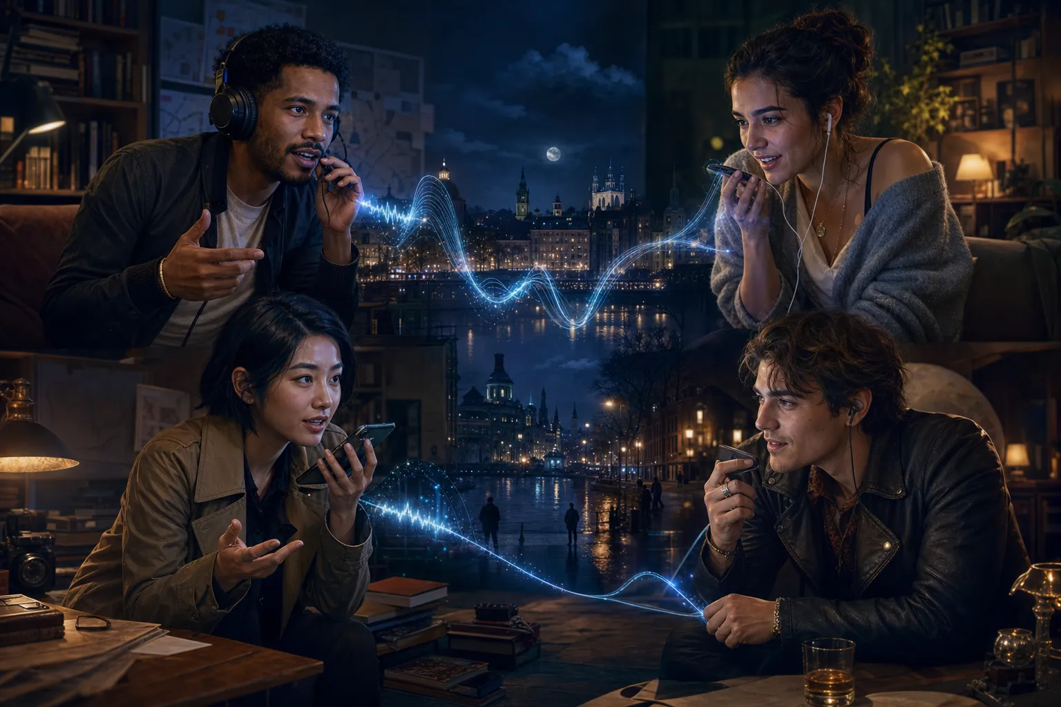 Friends connected by the same multiplayer English story